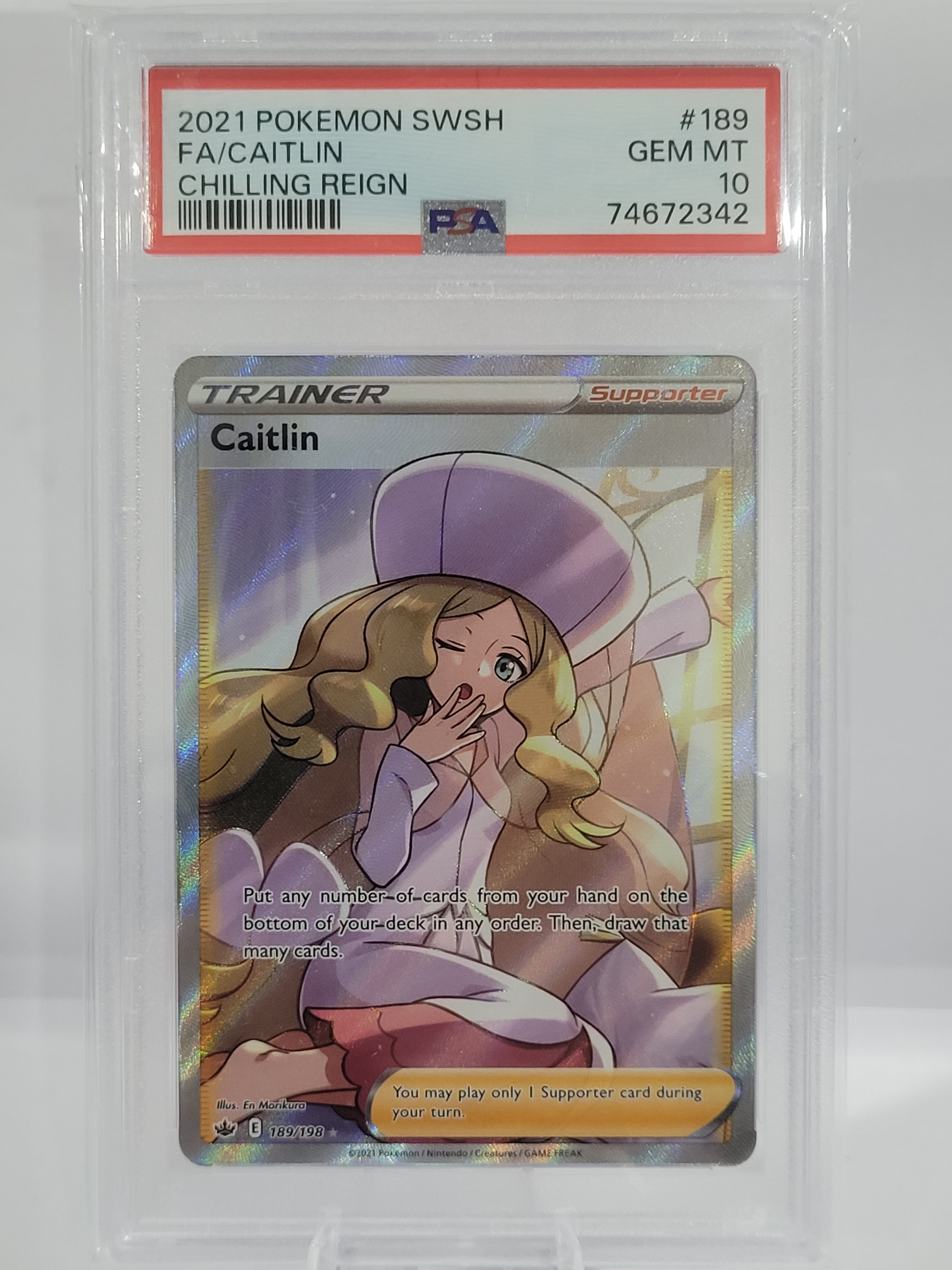 Pokemon 189/198 - Caitlin - Chilling Reign - PSA 10